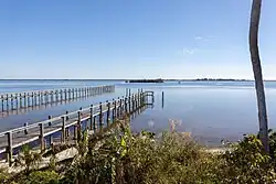 Two piers off the coast of Micco, Florida
