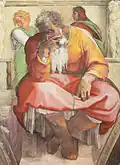 ارمیای نبی که میکل آنژ در حقیقت صورت خود را بر وی نگاریده است (۱۵۱۱)
