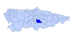 Location of Mieres in the Asturias.