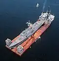 MV Mighty Servant 2، حامل ساموئل بی. رابرتز آسیب دیده توسط مین، در ۳۱ ژوئیه ۱۹۸۸