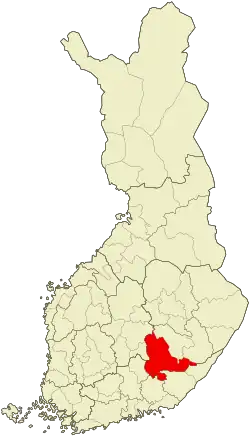 موقعیت ناحیه میکلی
Mikkeli sub-region
