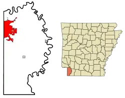 Location in Miller County and the state of آرکانزاس