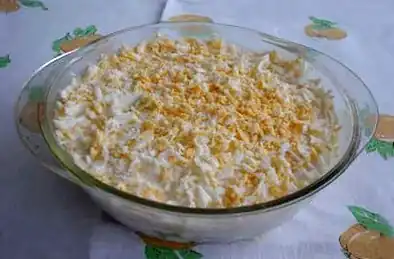 Mimosa salad, traditional decoration