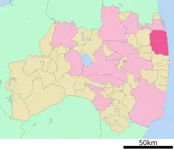 موقعیت مینامیسوما در استان فوکوشیما