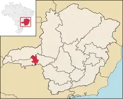 Location of Uberaba in the state of میناس گرایس