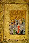 میرزا علی، شکارگاه،۱۵۷۰-۱۵۸۰ میلادی، موزه هنر متروپولیتن، نیویورک.