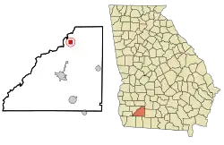 Location in Mitchell County and the state of جورجیا