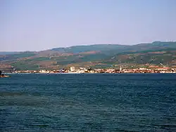 Moldova Nuoă as seen from صربستان, across the دانوب