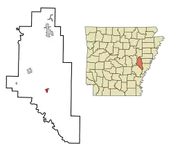 Location in Monroe County and the state of آرکانزاس