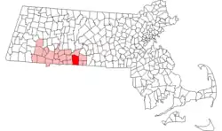 Location in Hampden County in Massachusetts