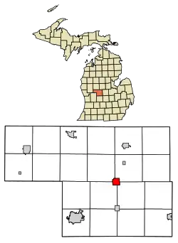Location of Stanton within Montcalm County, Michigan