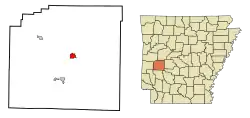 Location in Montgomery County and the state of آرکانزاس