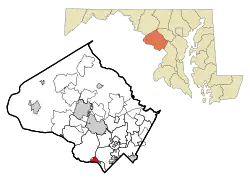 Location of Cabin John, Maryland