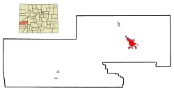 Location in Montrose County and the کلرادو