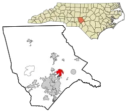 Location in شهرستان مور، کارولینای شمالی and the state of کارولینای شمالی.