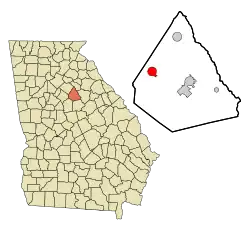 Location in Morgan County and the state of جورجیا