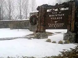 Welcome Sign to Mountain Village