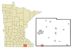 Location of Lyle within Mower County, مینهسوتا