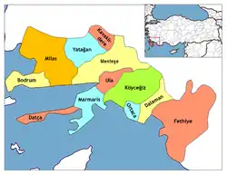 موقعیت الودنیز در کشور ترکیه.