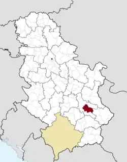 نیش در نقشهٔ صربستان