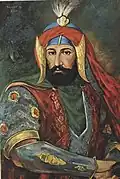 پرتره‌ای از سلطان مراد خان در لباس جنگ