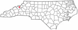 Location of Bakersville, North Carolina