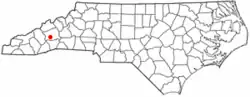 Location of Bent Creek, North Carolina