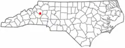 Location of Cajah's Mountain, North Carolina