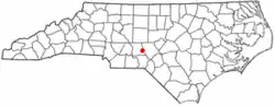 Location of Candor, North Carolina