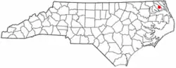 Location in Pasquotank and Camden counties in the state of کارولینای شمالی