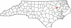 Location of Everetts, North Carolina
