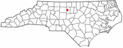 Location of Glen Raven, North Carolina