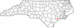 Location of Jacksonville within North Carolina