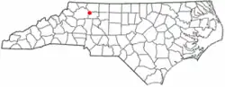 Location of Jonesville, North Carolina