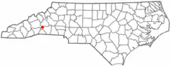 Location of Lake Lure, North Carolina.