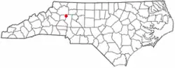Location of Love Valley, North Carolina