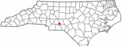 Location of Mount Gilead, North Carolina