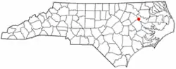 Location of Parmele, North Carolina