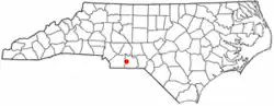 Location of Peachland, North Carolina
