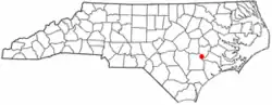 Location of Pink Hill, North Carolina