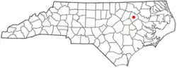 Location of Tarboro, North Carolina