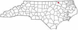 Location of Roanoke Rapids, North Carolina