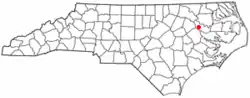 Location of Robersonville, North Carolina