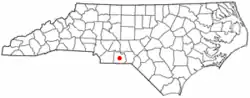 Location of Wadesboro, North Carolina