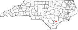 Location of Watha, North Carolina