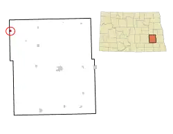 Location of Wimbledon, North Dakota