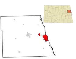 Location in داکوتای شمالی