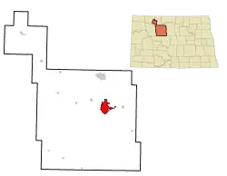 Location in شهرستان وارد، داکوتای شمالی