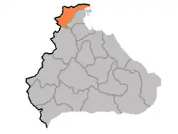 موقعیت شهرستان چونّه در نقشهٔ استان گانگوون
