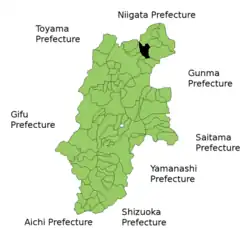 موقعیت Nakano در استان ناگانو